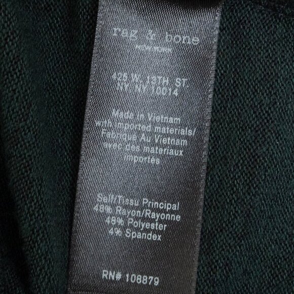Rag & Bone Hudson Long Sleeve Jersey Tee Teal Heather Green Small NEW - Picture 13 of 14